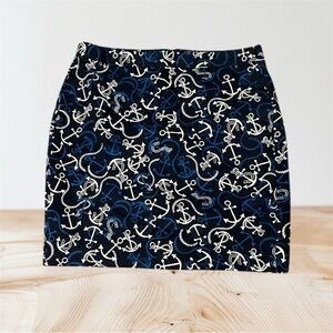 Banana Republic Women’s Navy and White Anchor Pencil Skirt